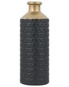 Dekovase Steinzeug schwarz / gold 39 cm ARSIN_733658