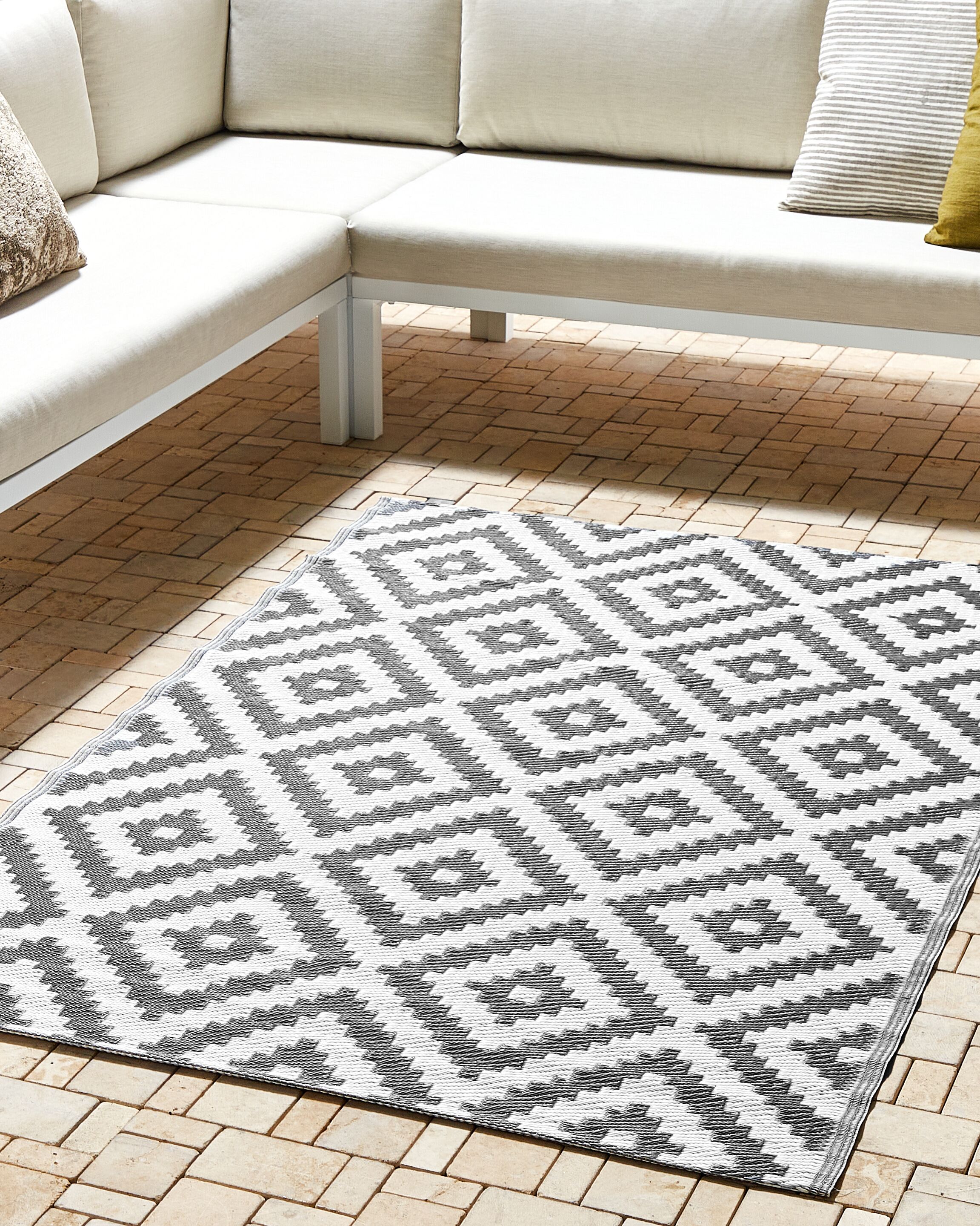 Tapete de exterior 120 x 180 cm  cinzento HAPUR