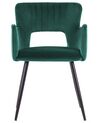 Conjunto de 2 sillas de comedor de terciopelo verde esmeralda/negro SANILAC_847174
