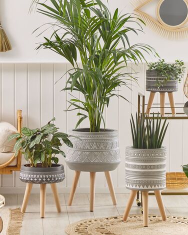 Plant Pot Stand 44 x 44 x 61 cm Light Grey MALAKI