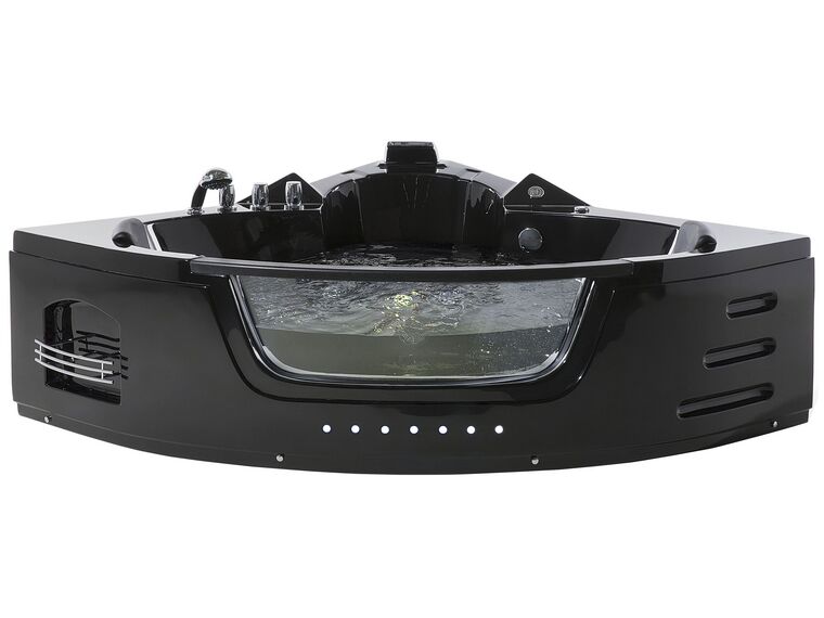 Fekete whirlpool masszázskád LED világítással 214 x 155 cm MARTINICA_680940