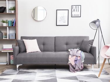Fabric Sofa Bed Grey LUCAN