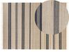 Teppich Jute beige / graphitgrau 160 x 230 cm Streifenmuster Kurzflor zweiseitig TALPUR_845632