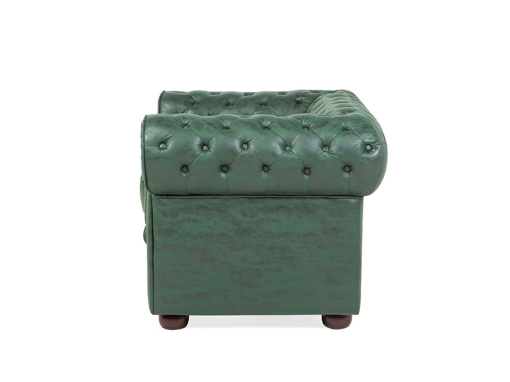 Faux Leather Armchair Green CHESTERFIELD Beliani.co.uk