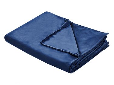 Capa de cobertor pesado em tecido azul marinho 100 x 150 cm RHEA
