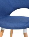 Conjunto de 2 sillas de comedor de poliéster azul marino/madera clara ROSLYN_696323