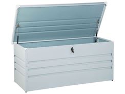 Pehmustelaatikko teräksinen vaaleanharmaa 132x62 cm CEBROSA