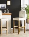 Set of 2 Bar Chairs Faux Leather Off-White MADISON_705549