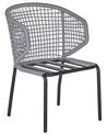 Trädgårdsstol 2 st grå/svart PALMI_808205