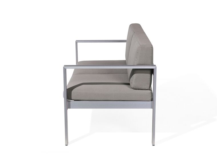 Conjunto de sofá de jardim em alumínio cinzento escuro SALERNO Beliani.pt