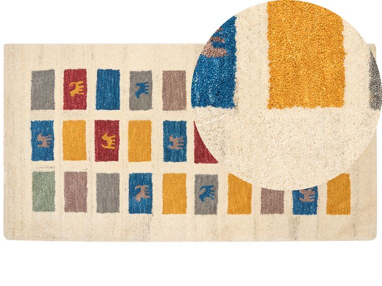 Tapis gabbeh en laine multicolore 80 x 150 cm MURATLI_855814