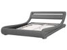 Faux Leather EU Super King Size Bed with LED Grey AVIGNON_734657