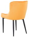 Conjunto de 2 sillas de comedor de terciopelo amarillo/negro SOLANO_752194