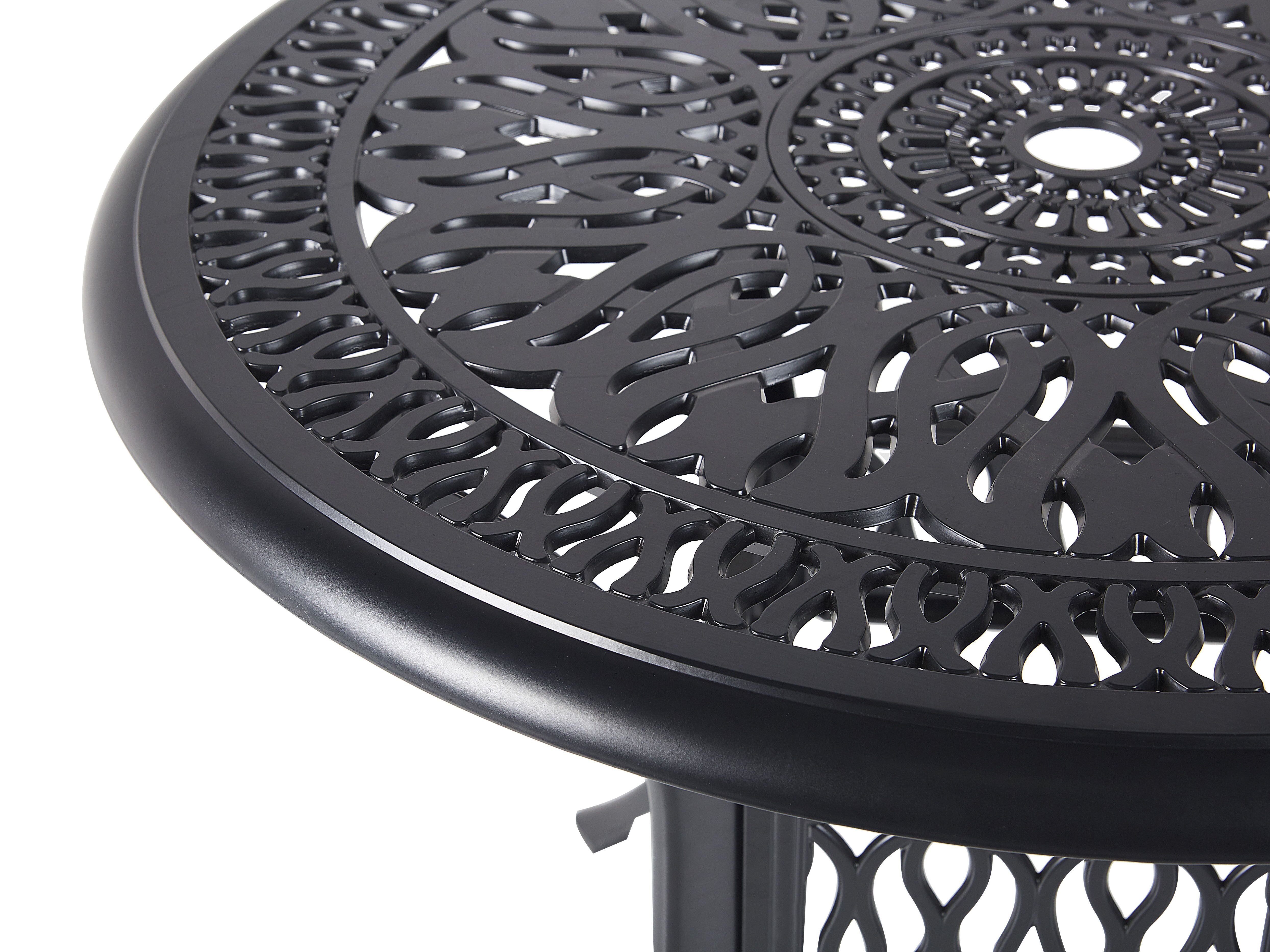 Table ronde de jardin en aluminium noir ⌀ 90 cm ANCONA | Beliani.fr