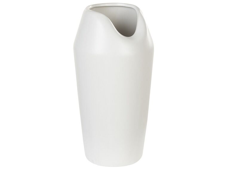 Dekoratívna kameninová váza 33 cm biela APAMEA_867878