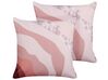 Set of 2 Outdoor Cushions Abstract Pattern 45 x 45 cm Pink CAMPEI_881544