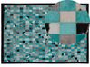 Tapis en cuir bleu turquoise et gris 160 x 230 cm NIKFER_758312
