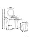 Toaletka 2 szuflady lustro LED ze stołkiem biało-szara JOSSELIN_850183
