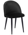 Conjunto de 2 sillas de comedor de terciopelo negro VISALIA_711020