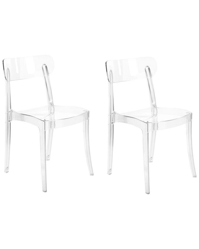 Set of 2 Dining Chairs Transparent COVINGTON_844625