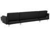 5 Seater U-Shaped Modular Faux Leather Sofa Black ABERDEEN_715653