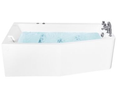 Bañera de hidromasaje esquinera de acrílico blanco/plateado derecho 170 x 80 cm TALITA