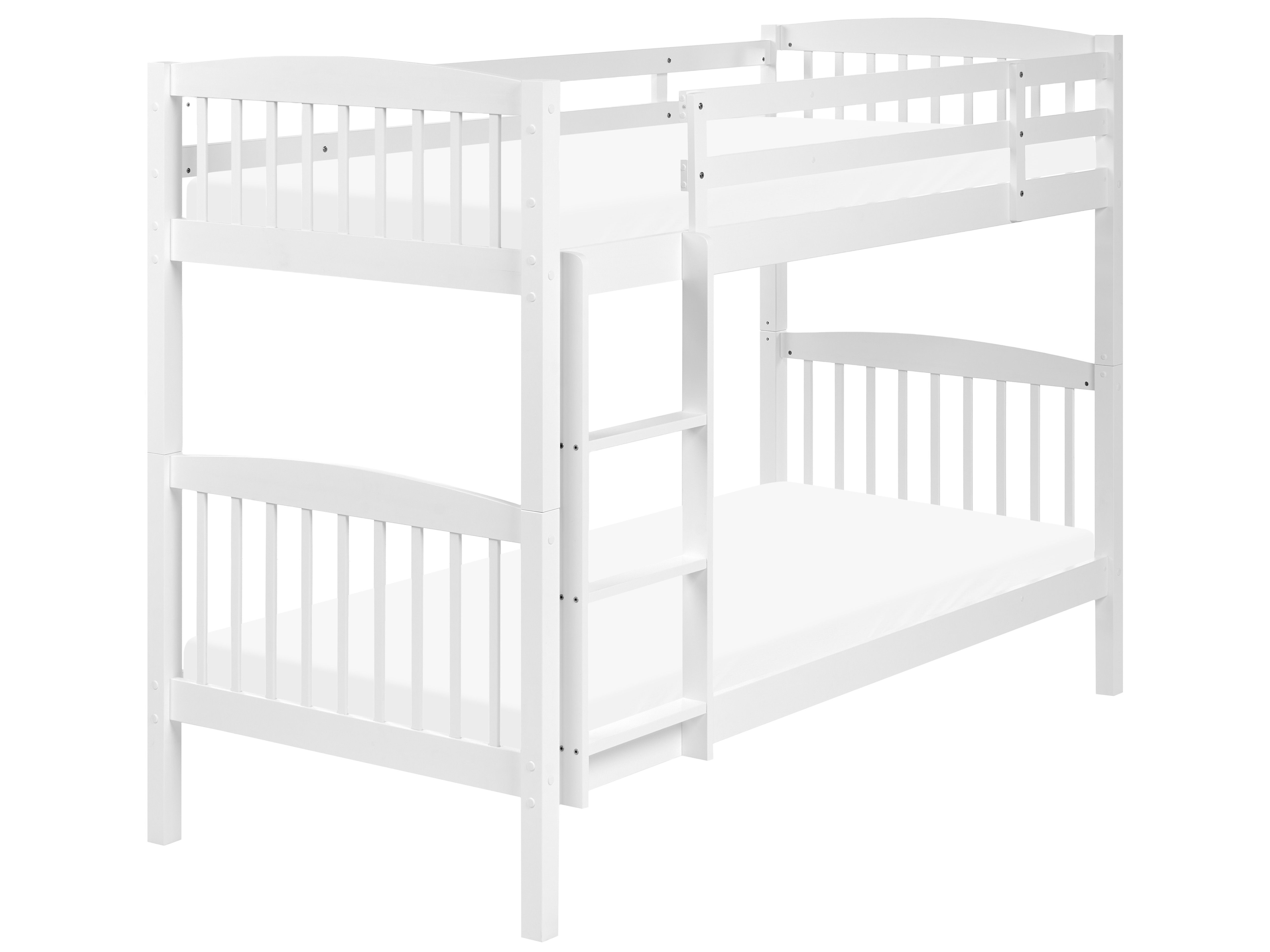Wooden EU Single Size Bunk Bed White REVIN | Beliani.co.uk