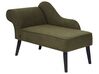 Left Hand Fabric Chaise Lounge Olive Green BIARRITZ_898046