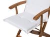 Zestaw ogrodowy drewniany stół i 8 krzeseł z poduszkami białymi MAUI_697371