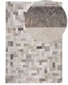 Teppich grau-beige 160 x 230 cm Leder KORFEZ_689388