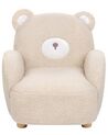 Kindersessel Teddy-Optik beige Tierform Bär BOO_886963