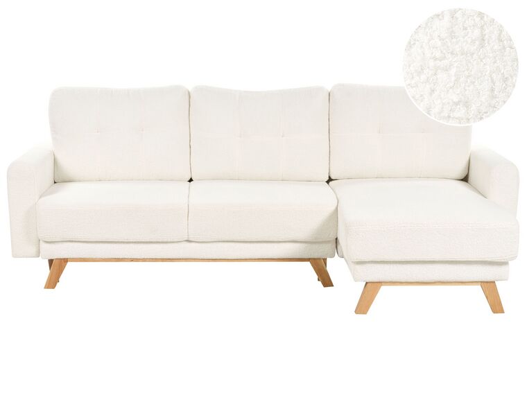 Sofa narożna boucle lewostronna biała SIRO_885677