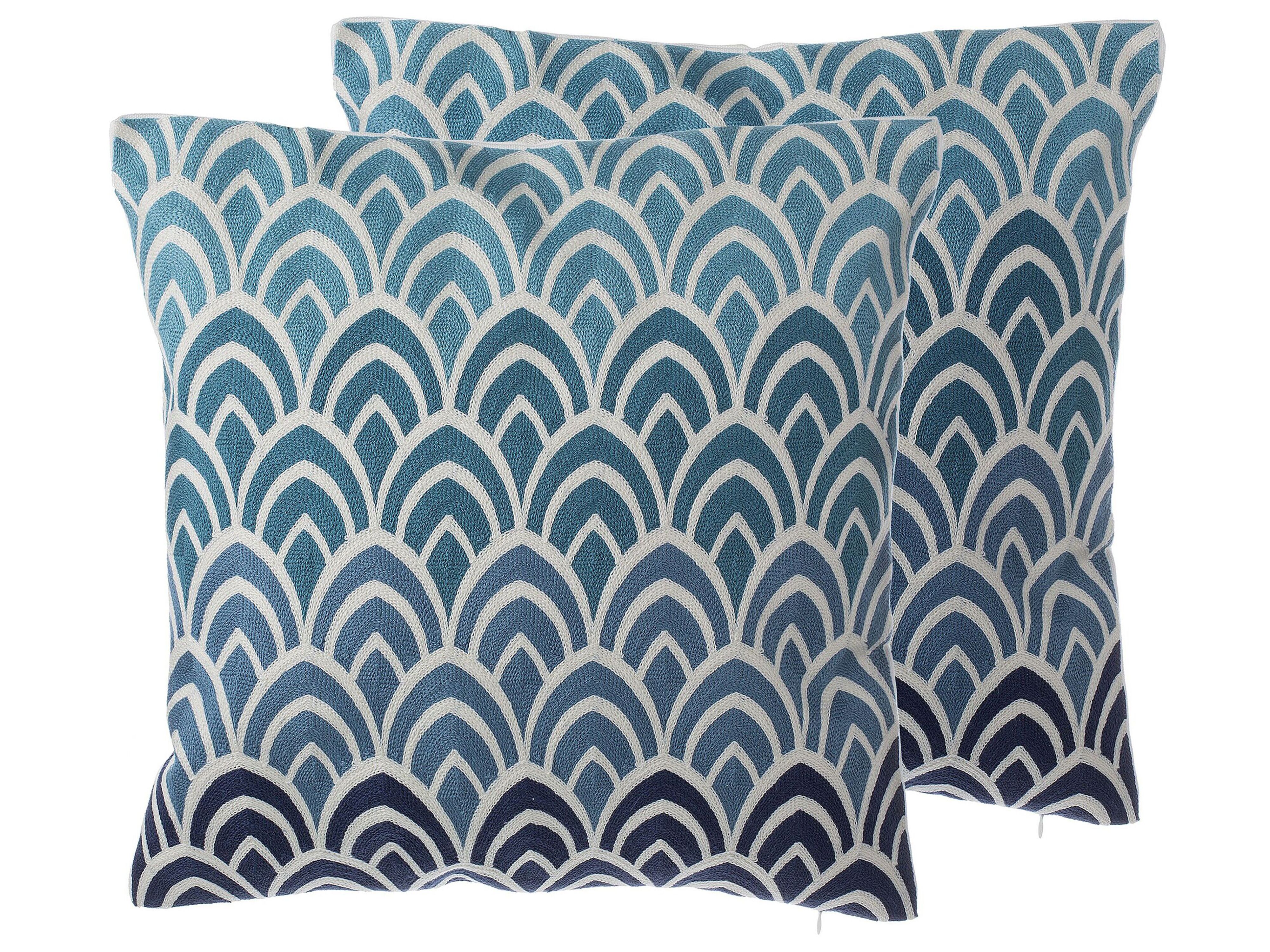 Grey Filled Cushion Geometric Leaf Cotton  Decorative cushion 45cm X 45cm 