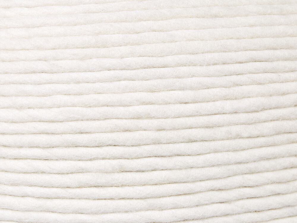 Pouf tissé en laine blanche ⌀ 50 cm TAKHABI 