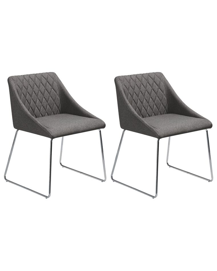 Conjunto de 2 cadeiras em tecido cinzento escuro ARCATA_808578