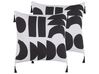 Set of 2 Cushions Geometric Pattern 45 x 45 cm White and Black LIRIOPE_815450