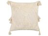 Set of 2 Tufted Cotton Cushions with Tassels 45 x 45 cm Light Beige AVIUM_838794