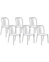 Lot de 6 chaises de jardin blanc et gris clair SPEZIA_808240