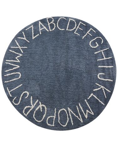 Okrúhly detský bavlnený koberec ⌀ 120 cm modrý VURGUN