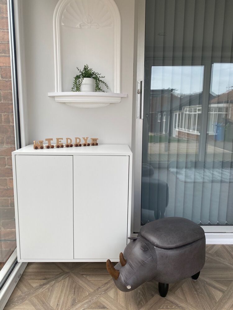 Puff contenitore con coperchio in similpelle grigio Color life