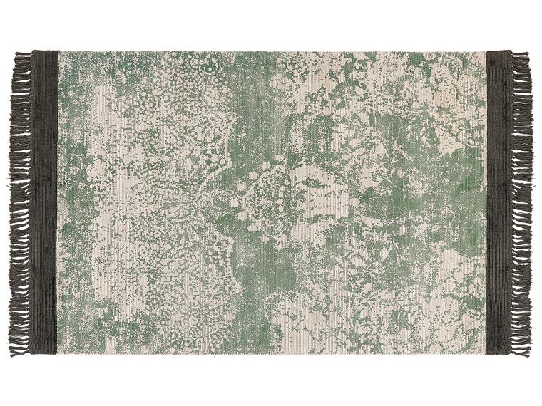 Viskózový koberec 140 x 200 cm zelená/béžová/čierna AKARSU_837031
