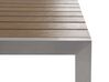 Conjunto de comedor 6 plazas de metal plateado/madera clara NARDO_125440
