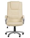 Faux Leather Heated Massage Chair Beige GRANDEUR II_816144