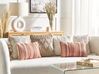 2 bawełniane poduszki dekoracyjne w geometryczny wzór pomarańczowo - białe 30 x 50 cm INULA_843132