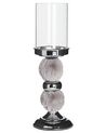 Kerzenständer Glas / Metall silber 38 cm PADRE_722228
