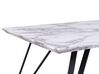 Dining Table 150 x 80 cm Marble Effect White with Black MOLDEN_790643