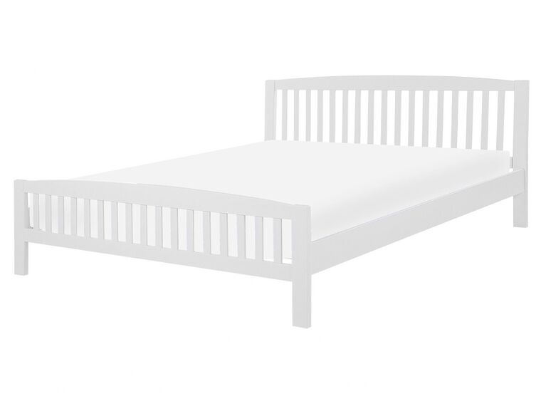 Drevená posteľ 160 x 200 cm biela CASTRES_706773