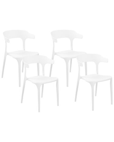 Conjunto de 4 cadeiras de jantar brancas GUBBIO