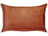 Set of 2 Corduroy Cushions 47 x 27 cm Golden Brown ZINNIA_855276