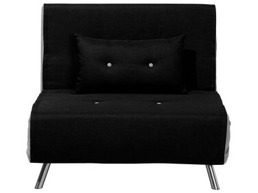 Fabric Single Sofa Bed Black FARRIS
